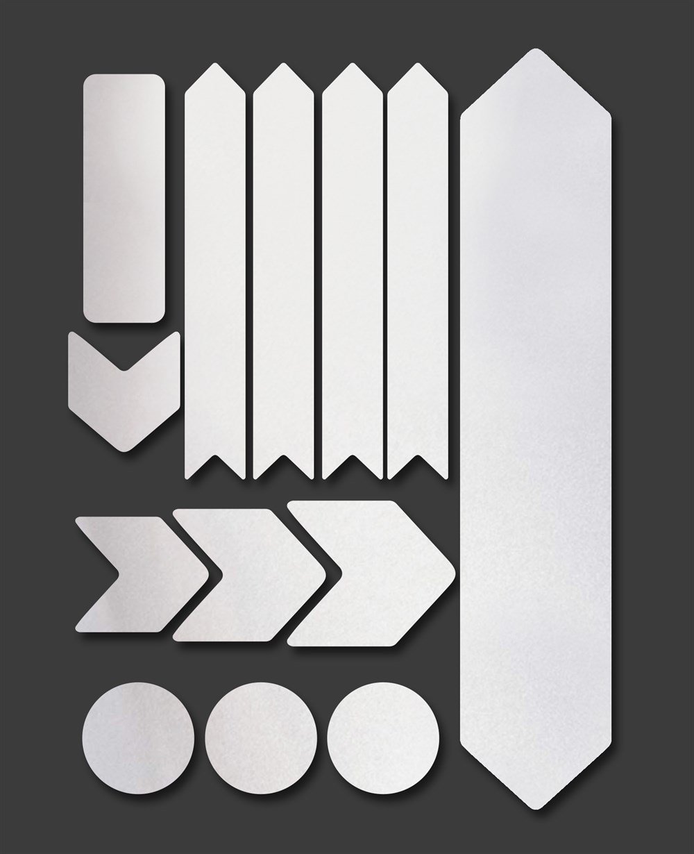 Bisiklet Kadro Koruyucu Reflektif Gümüş beyaz Sticker Seti Sticker 