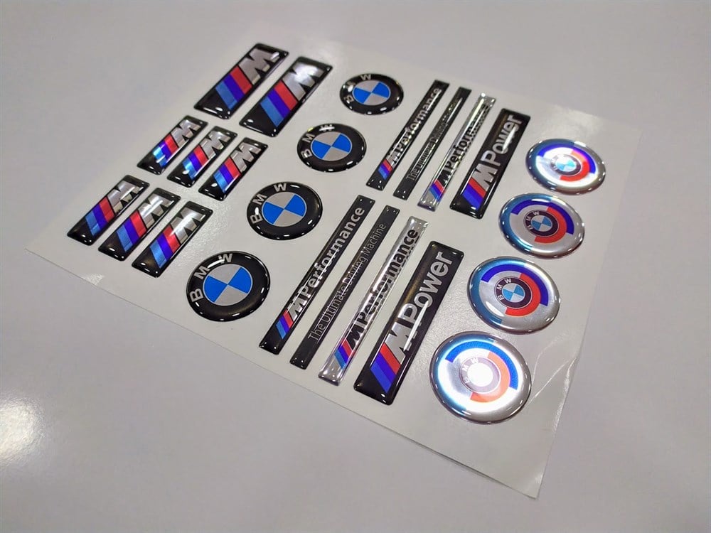 Bmw Sticker Seti Gümüş Mpower Mperformance 24 Parça 