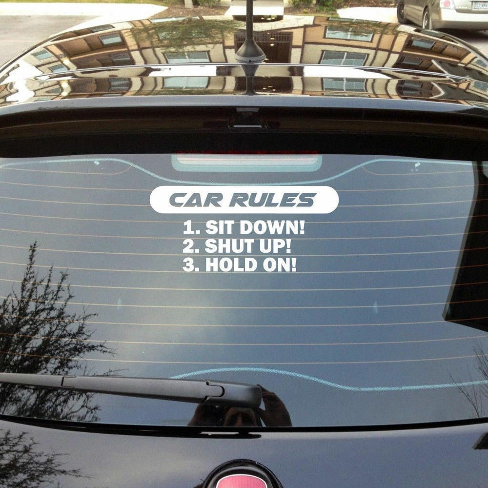 Car Rules Beyaz Oto Sticker
