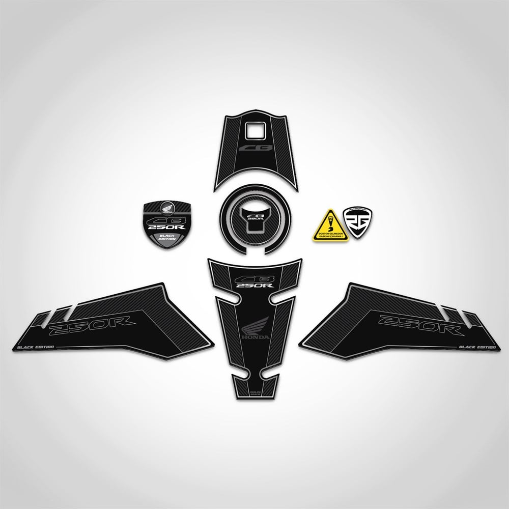 Cb 250R Full Tank Pad Set Siyah-Gümüş