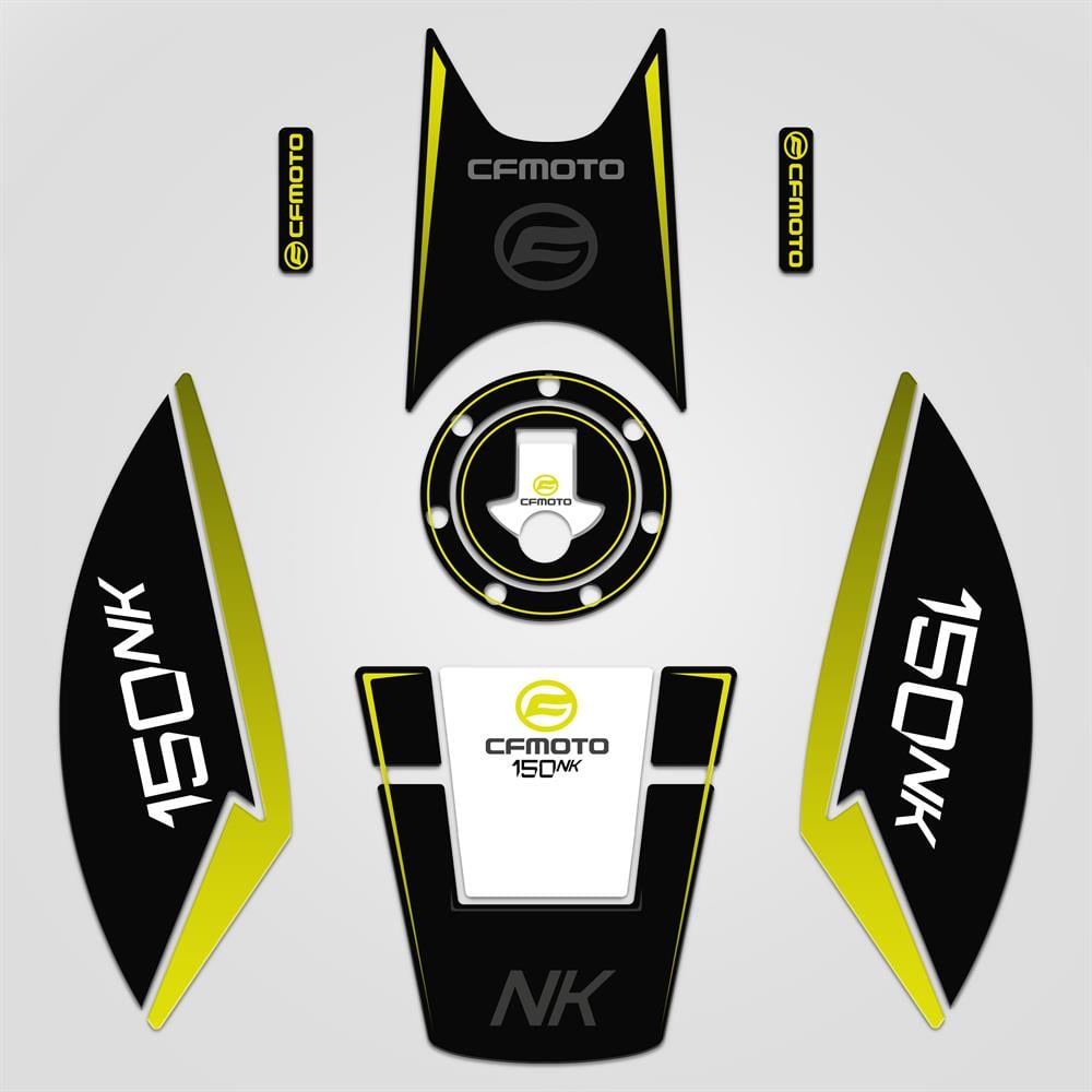 Cf moto 150 NK Siyah Sarı Full Tank Pad Set