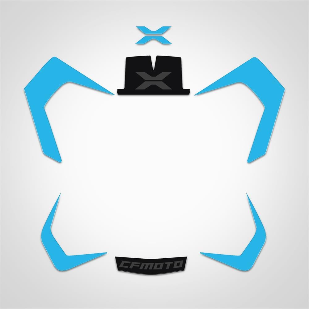 Cf moto 250 CL X Siyah Mavi Far Sticker Set