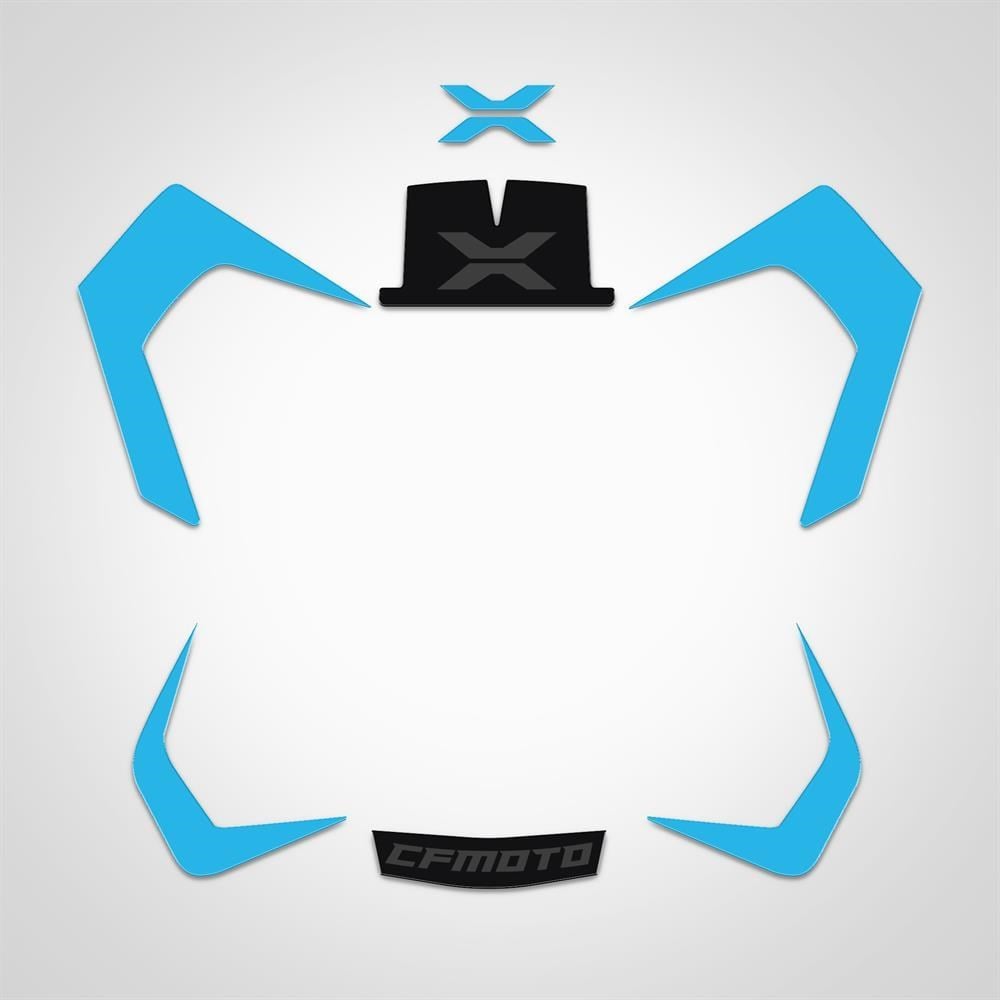 Cf moto 250 CL X Siyah Mavi Far Sticker Set