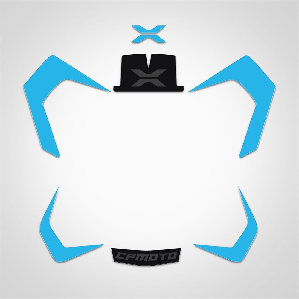 Cf moto 250 CL X Siyah Mavi Far Sticker Set