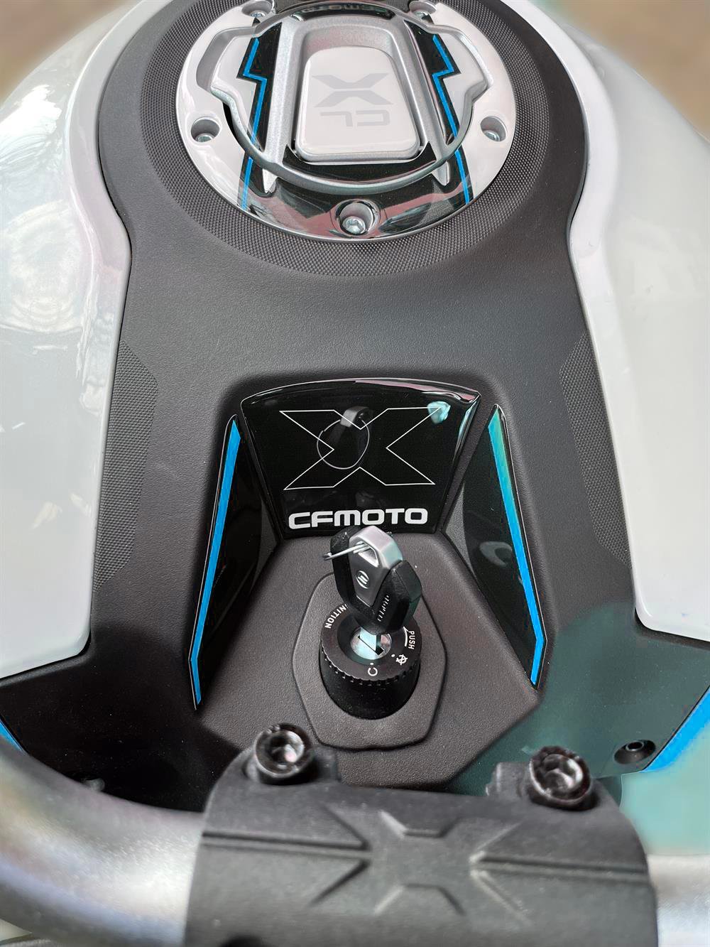 Cf moto 250 CL X Siyah Mavi Hidrolik ve kontak Anahtar Çizilmesine karşı Koruyucu Sticker set clx