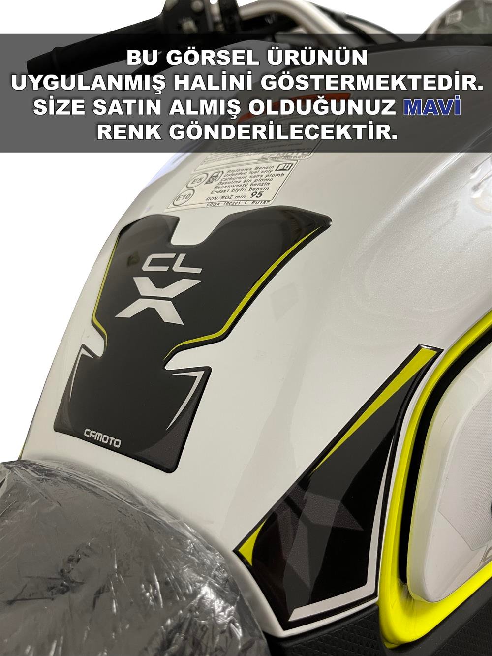Cf moto 250 CL X Siyah Mavi Tank Pad