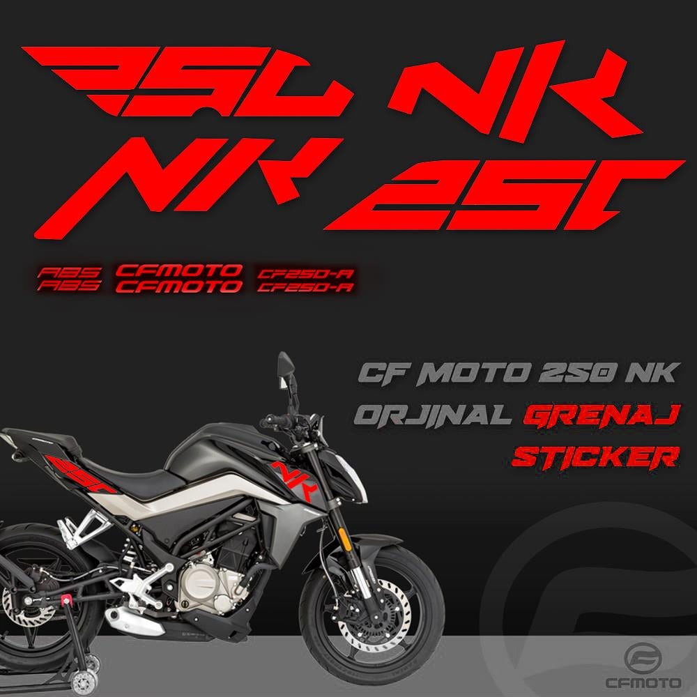 CF MOTO 250 NK REFLEKTİF KIRMIZI GRENAJ STİCKER