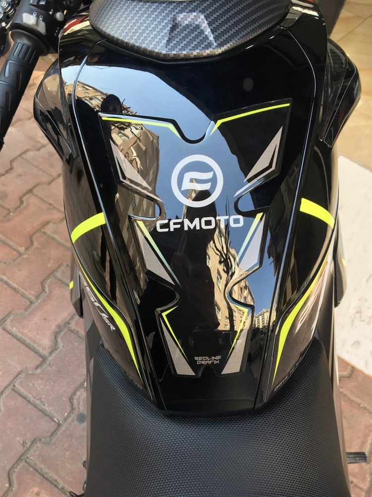 Cf moto 250 SR Tank Pad Siyah-Neon Sarı