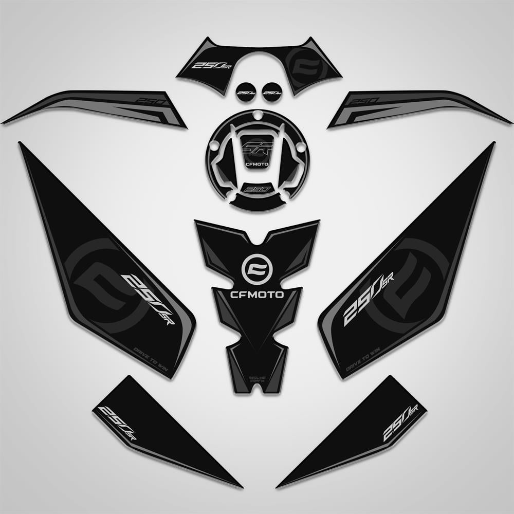Cf moto 250sr Full Tank Pad Set Siyah Gri 250 SR