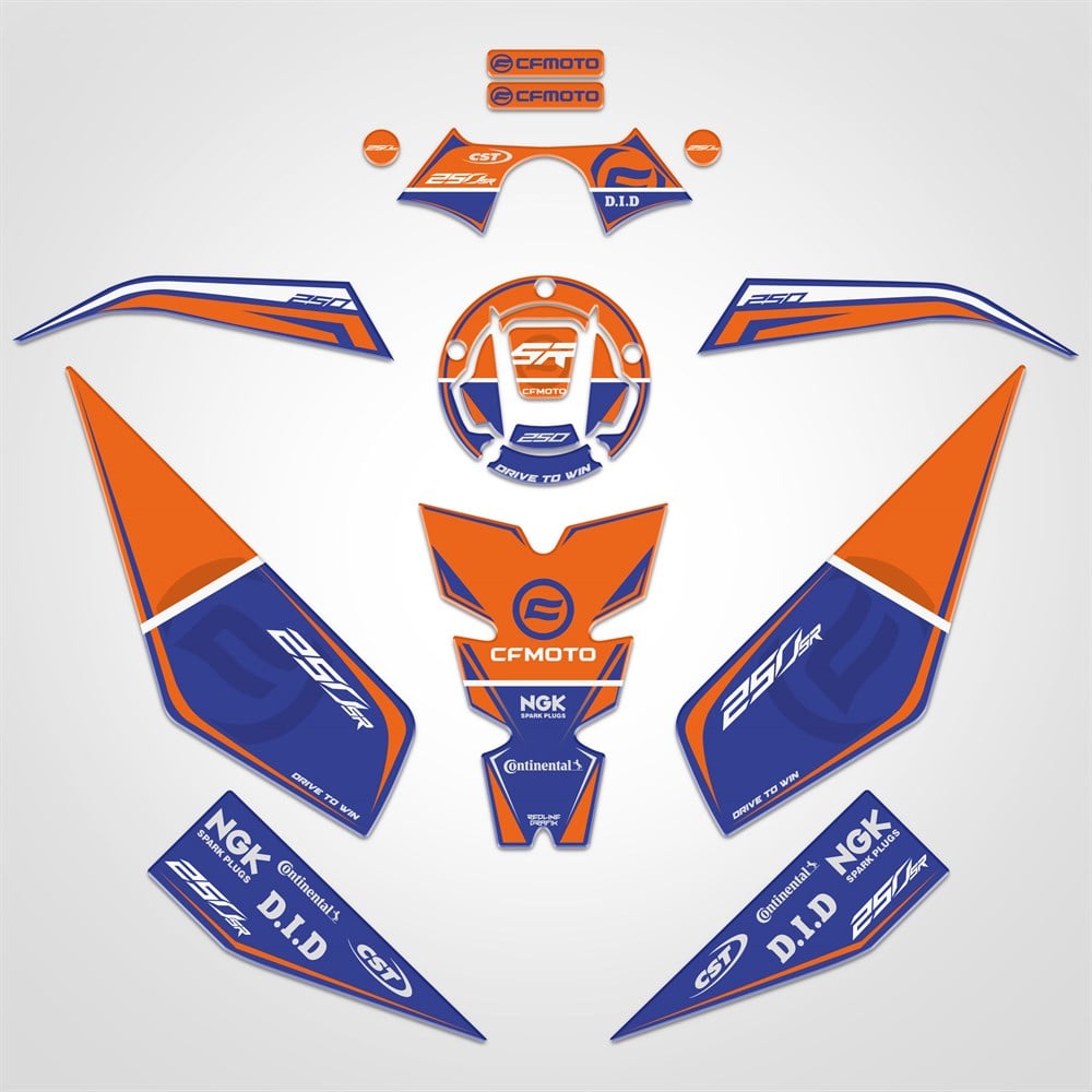 Cf moto 250sr Full Tank Pad Set Turuncu Lacivert 250 SR