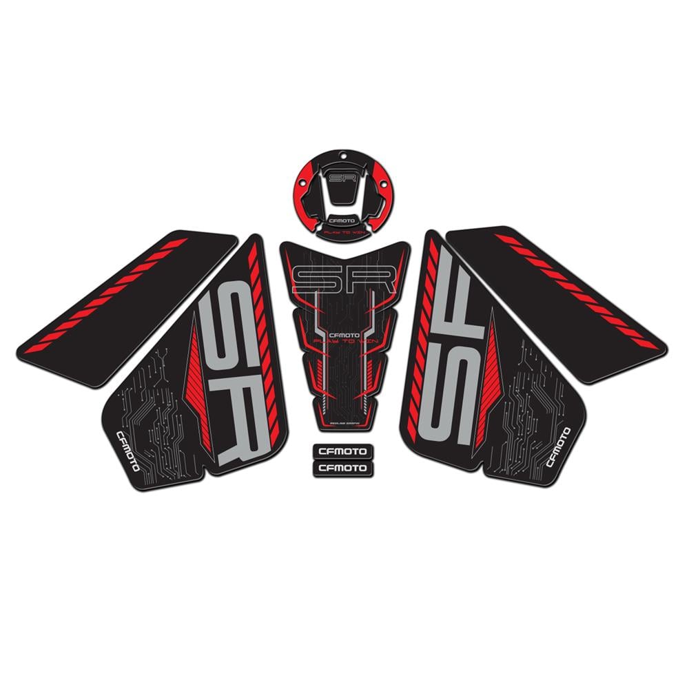 CF Moto 450SR Tank Pad Set Kırmızı Sİyah Redlinegrafik
