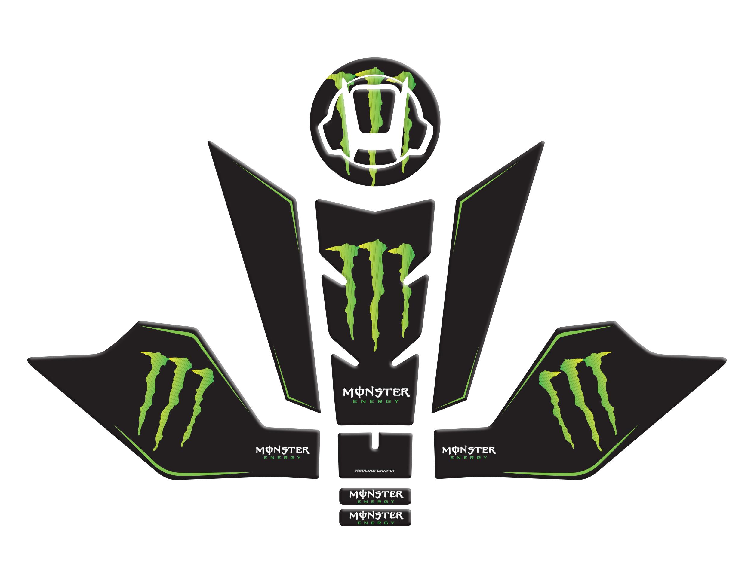 Cf Moto NK 250 2023 Uyumlu Tank Pad Seti monster yesil Redlinegrafik
