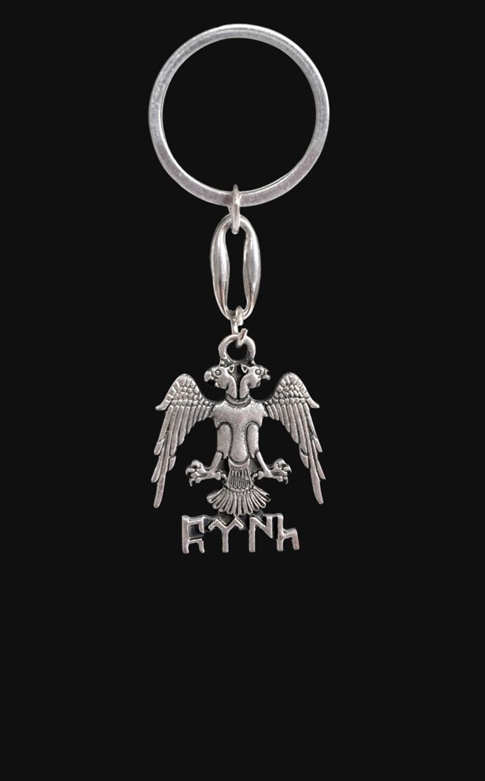 Çift Başlı Kartal Göktürkçe Türk Yazı Anahtarlık