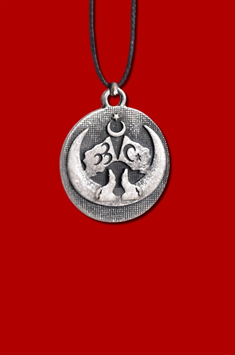 Çift Bayrak Bozkurt Kolye