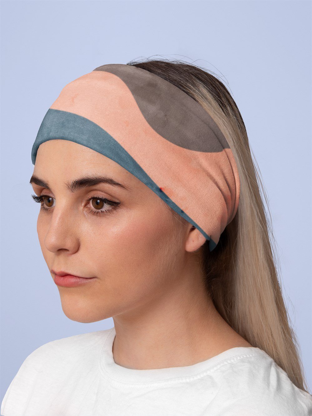 Colorful Waves Kadın Bandana Saç Bandı Toka Boyunluk