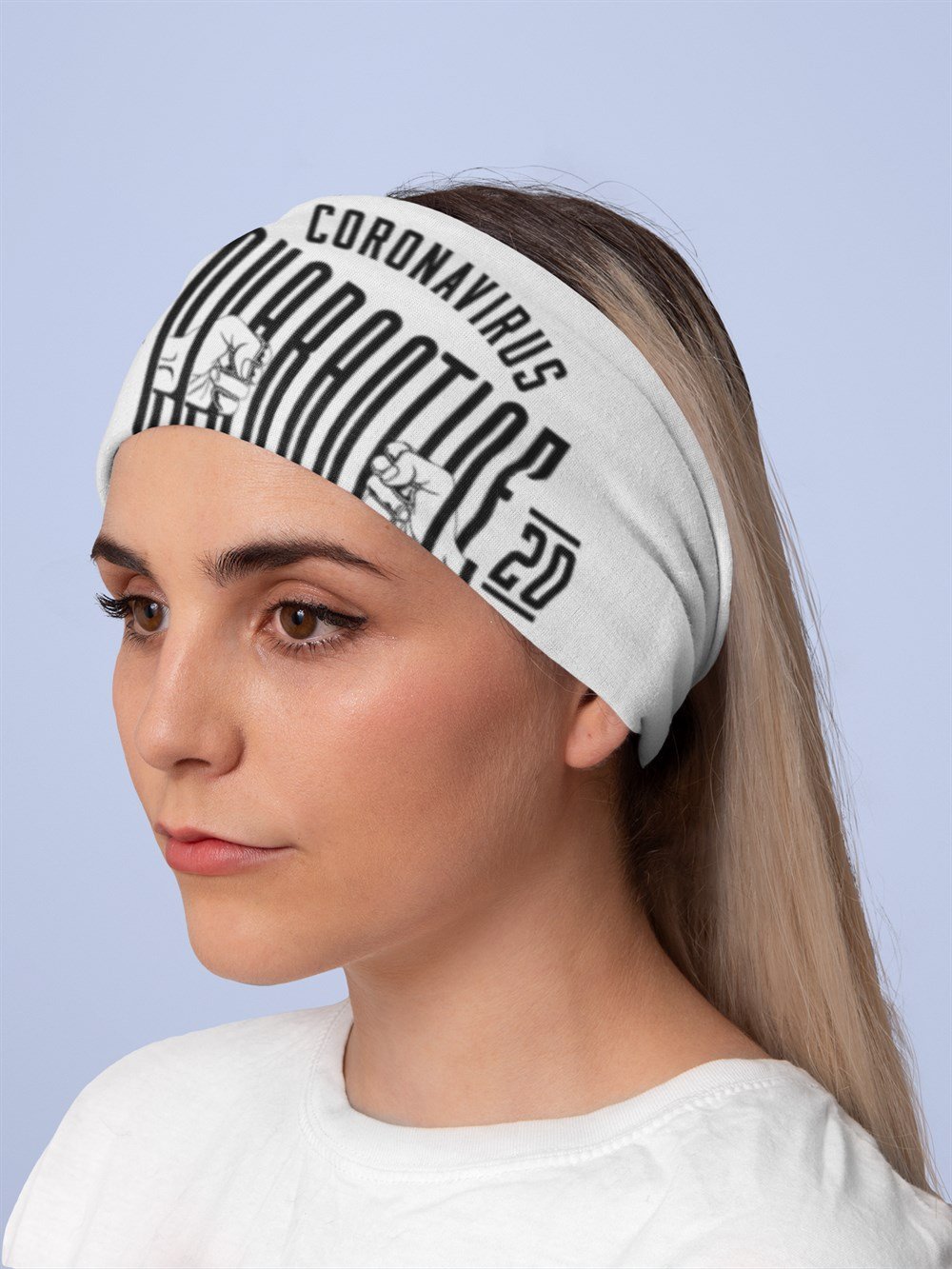 Coronavirus Quarantine Survıvor Kadın Bandana Saç Bandı Toka Boyunluk