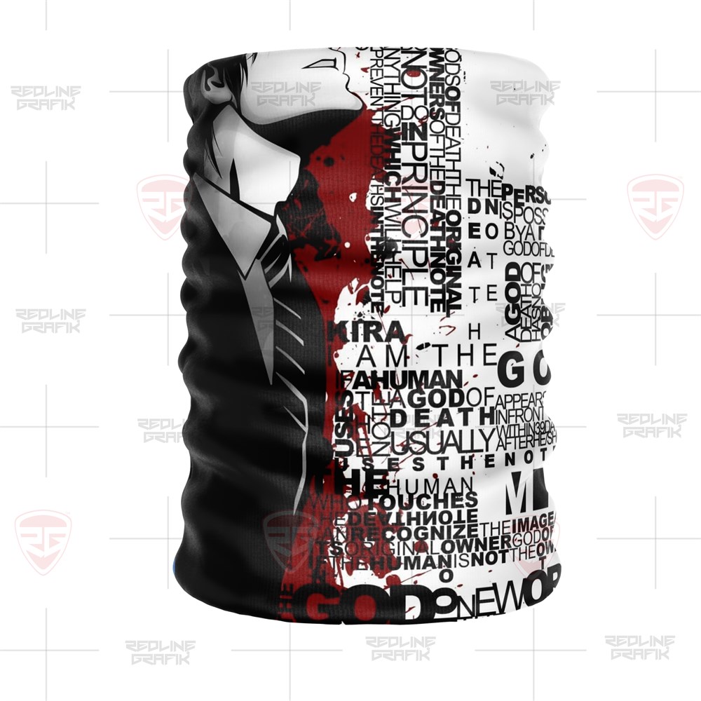 Death Note Bandana Buff  Kırmızı Beyaz