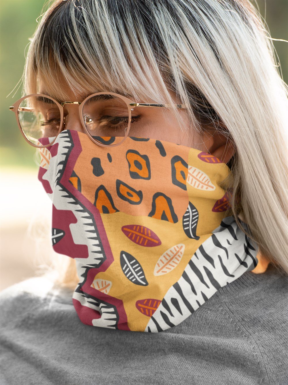 Deri Desenli Bandana