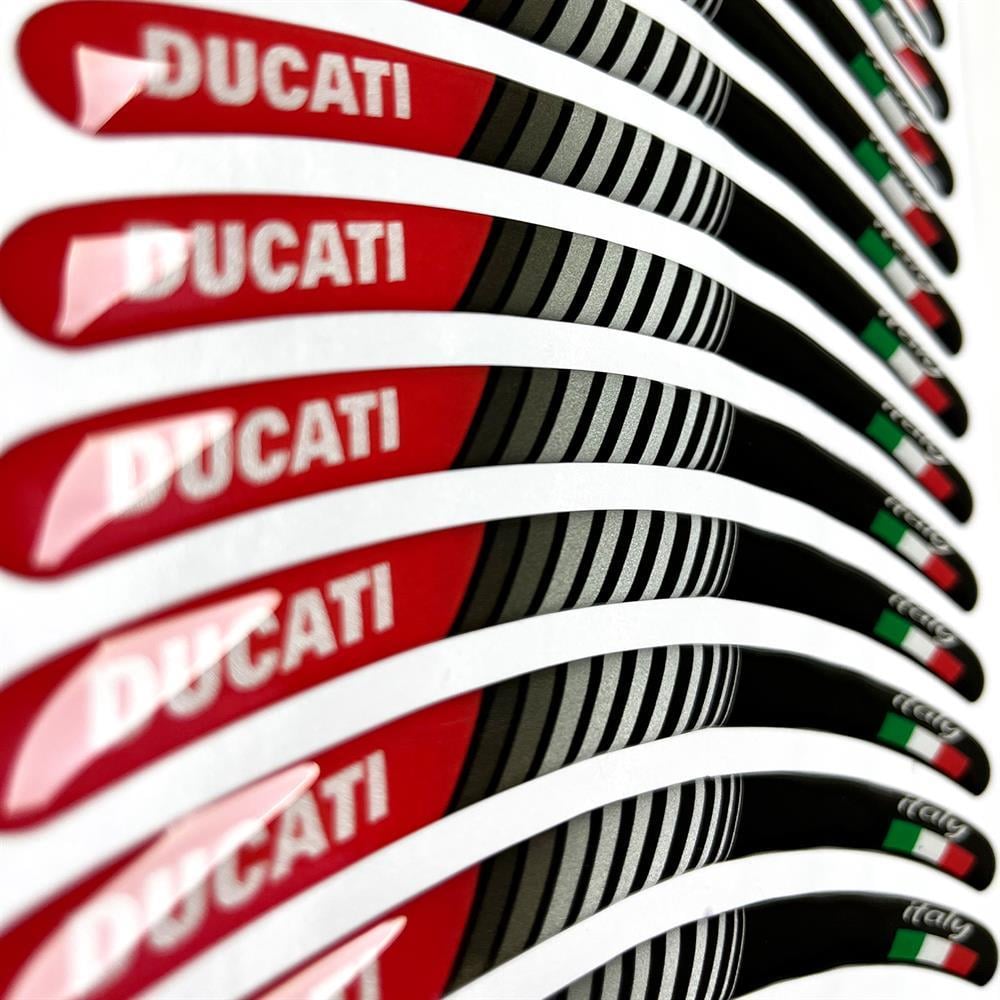 Ducati Kırmızı 3D Reflektif Yansıtma Özellikli Damla Jant Şeridi 