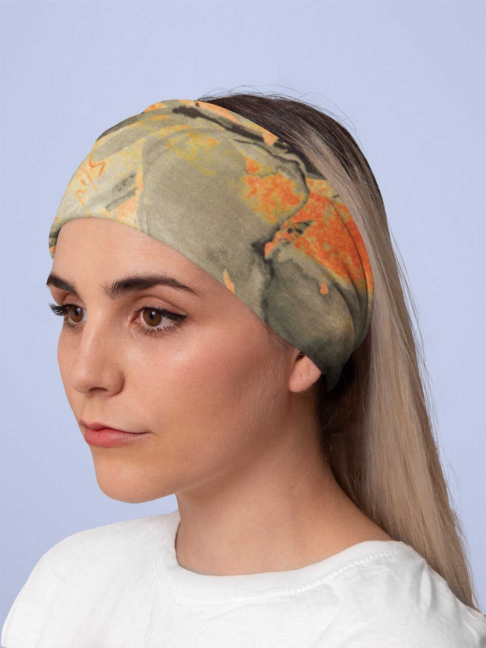 Eşarp Desenli Kadın Bandana Saç Bandı Toka Boyunluk