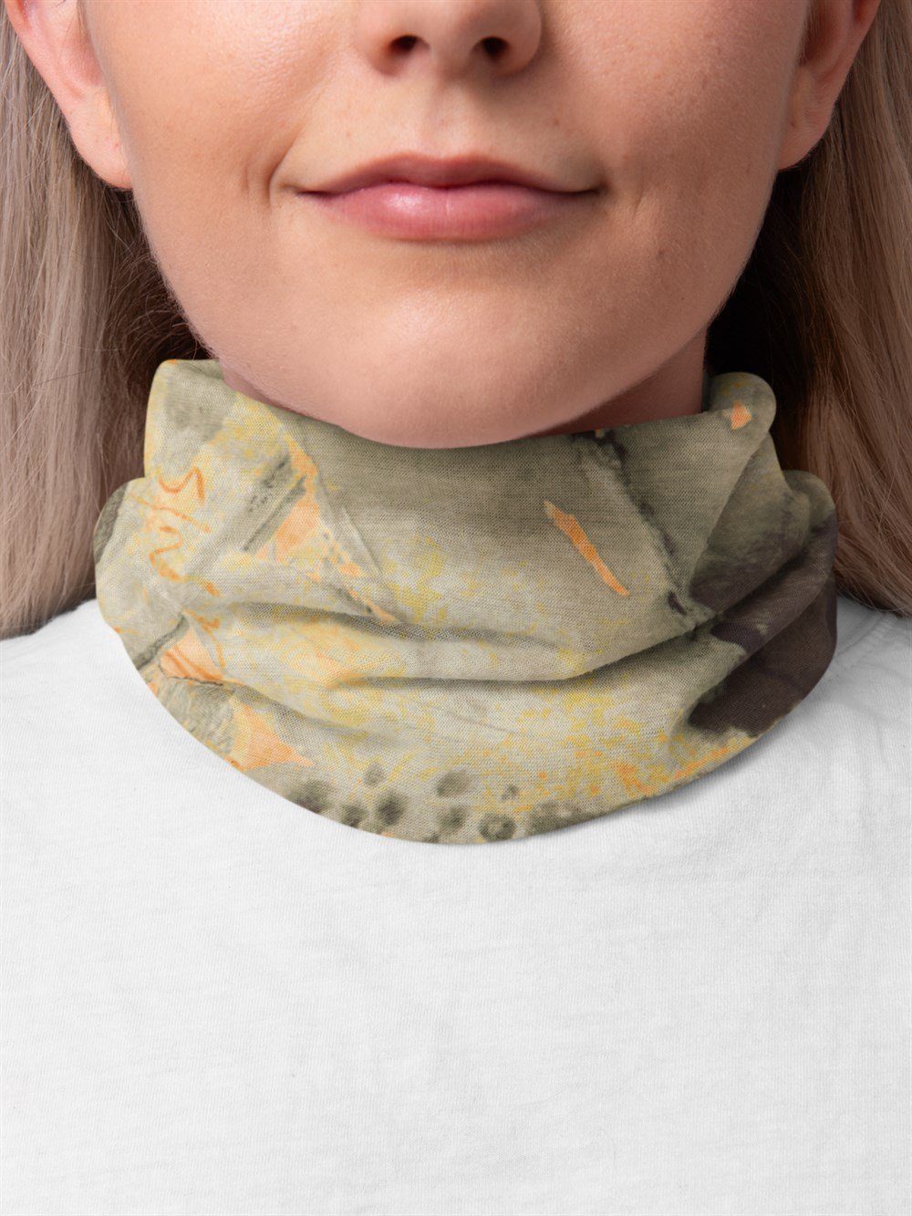 Eşarp Desenli Kadın Bandana Saç Bandı Toka Boyunluk