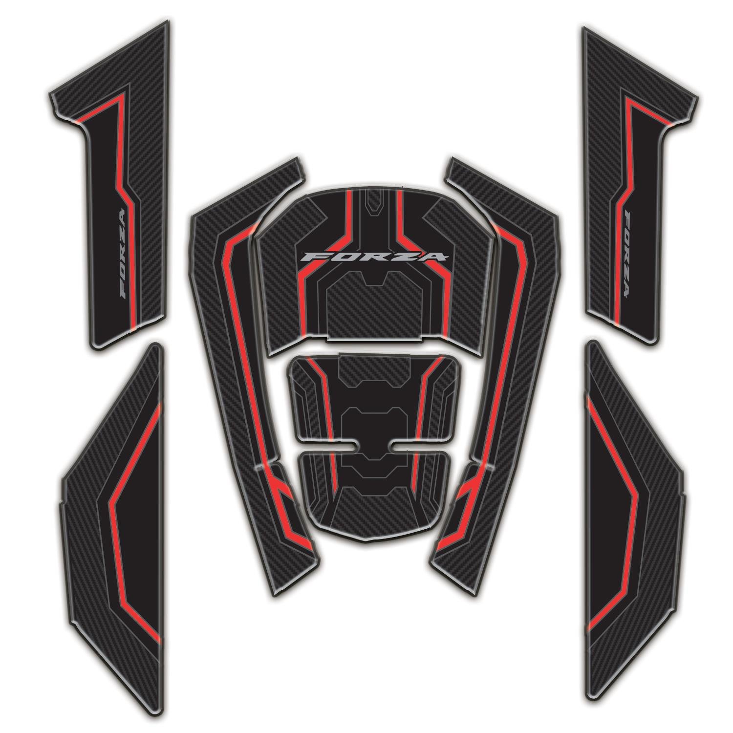 Forza Kırmızı Yan Pad ve Tank Pad 2018-2025 Koruyucu Sticker Redlinegrafik