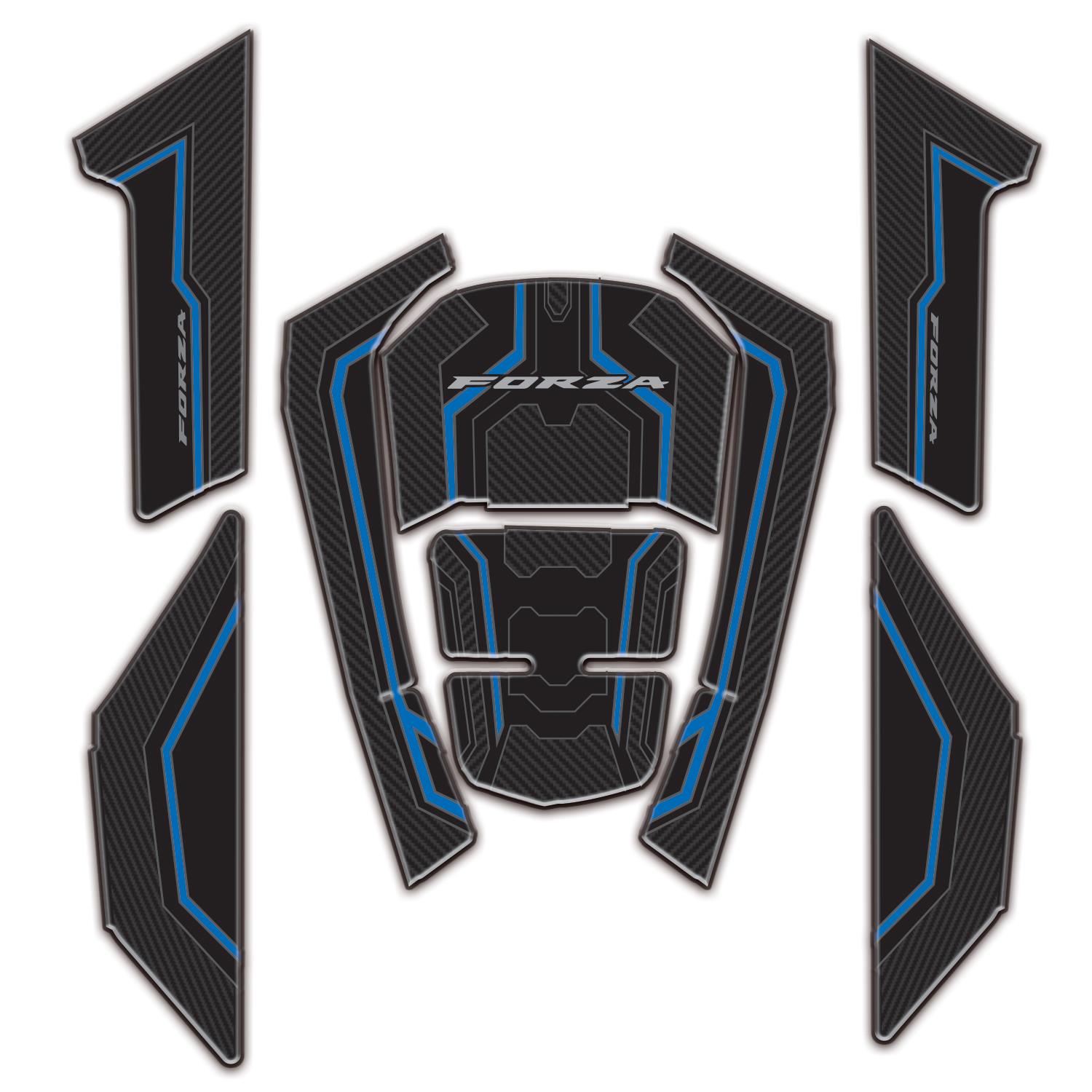 Forza Mavi Yan Pad ve Tank Pad 2018-2025 Koruyucu Sticker Redlinegrafik