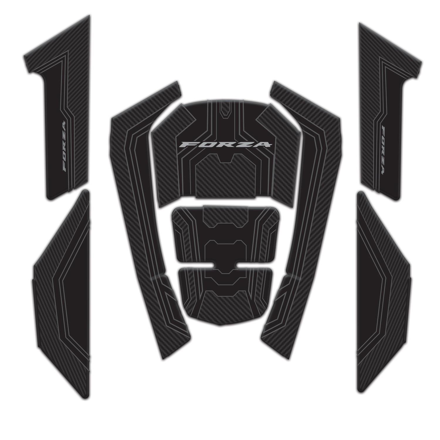 Forza Yan Pad ve Tank Pad 2018-2025 Karbon Yan Pad ve Tank Pad Koruyucu Sticker