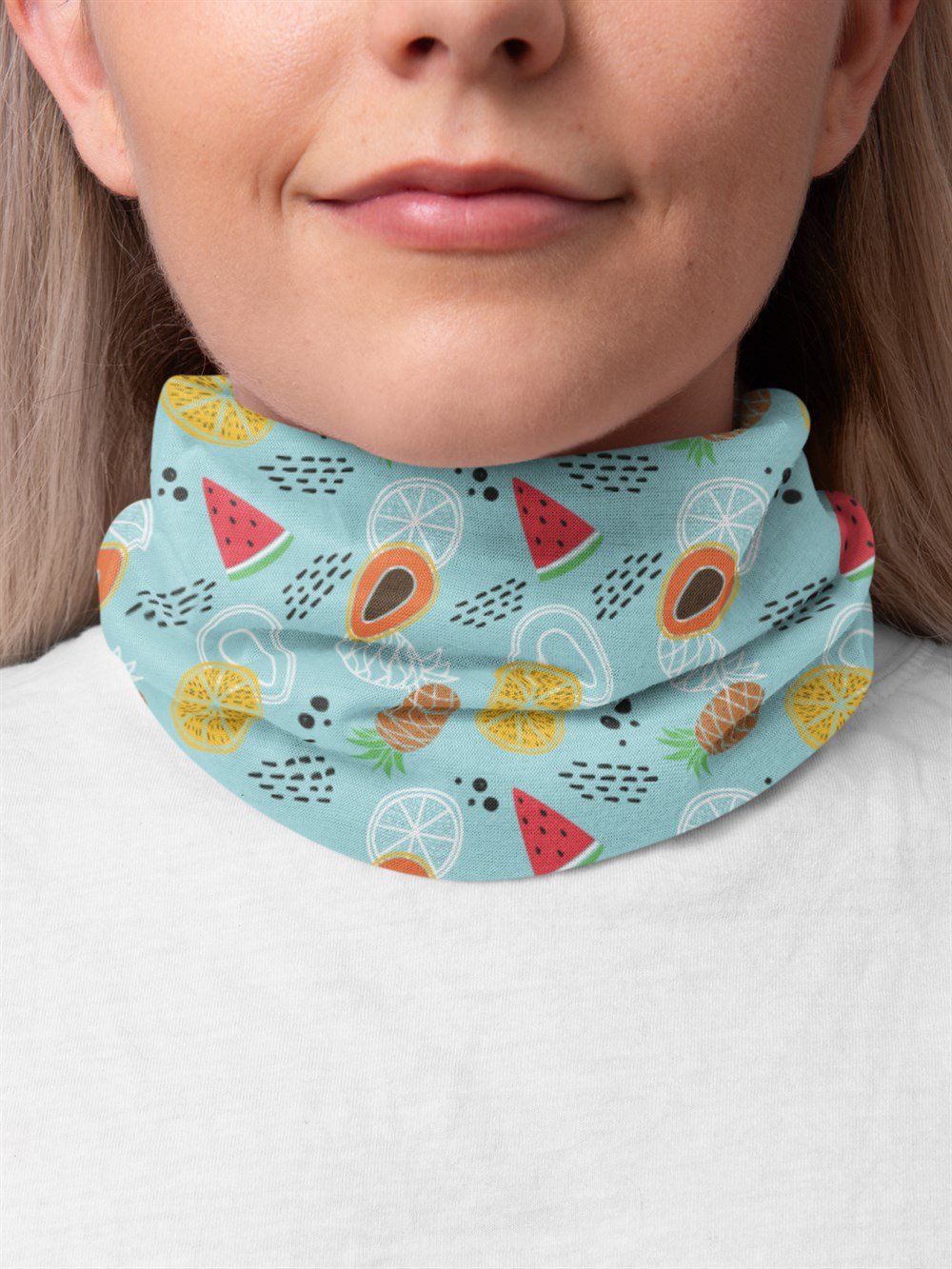 Fruit Kadın Bandana Saç Bandı Toka Boyunluk