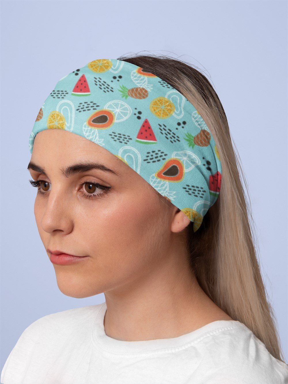 Fruit Kadın Bandana Saç Bandı Toka Boyunluk