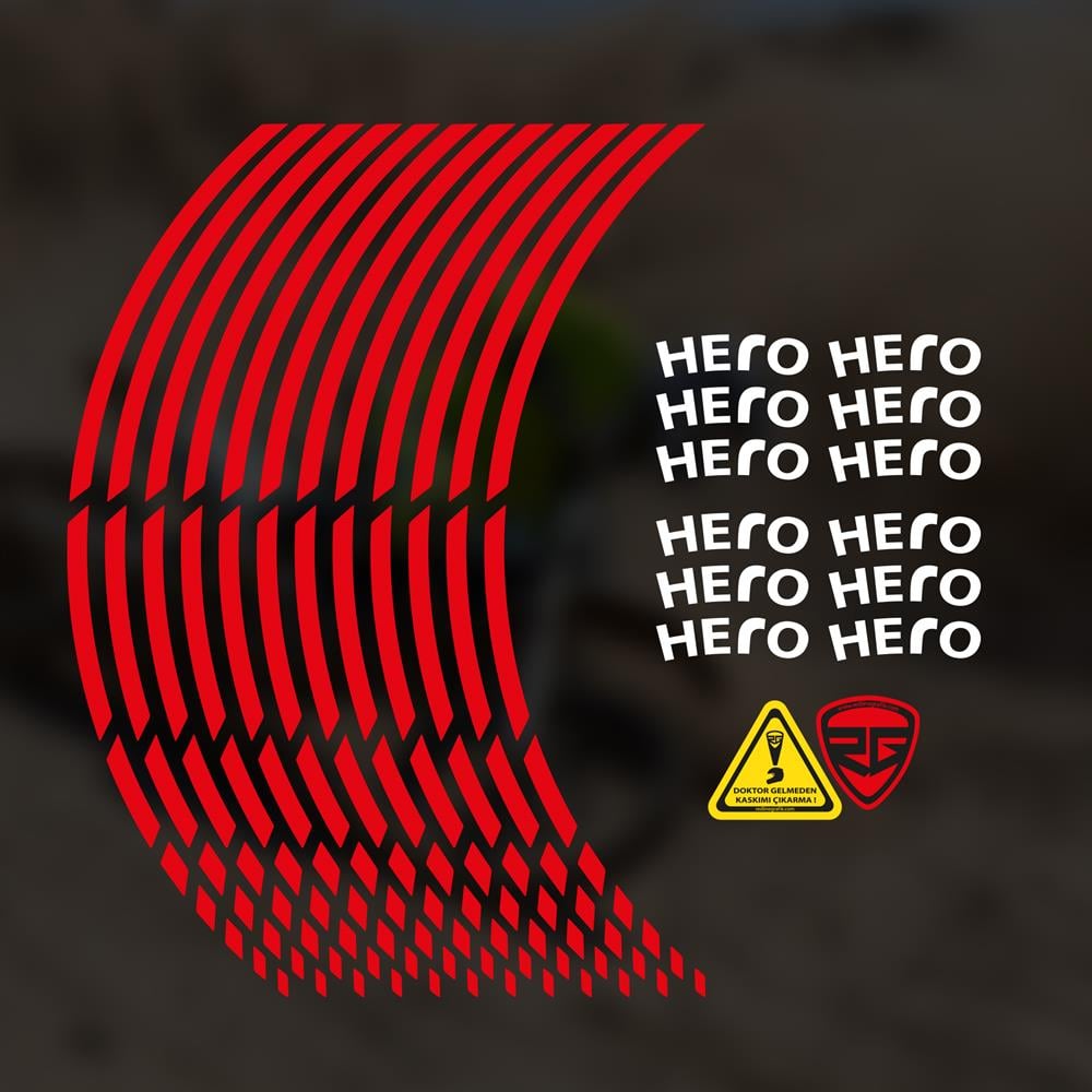 Hero X pulse 200 - 200 T- 4V kırmızı jant şerit