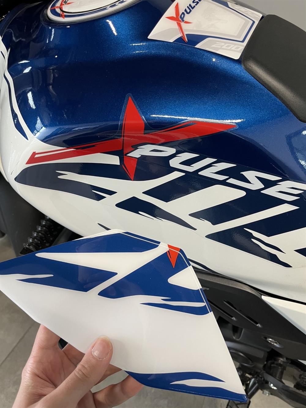 Hero Xpulse Beyaz Mavi Full Tank Pad Set 3D Sticker