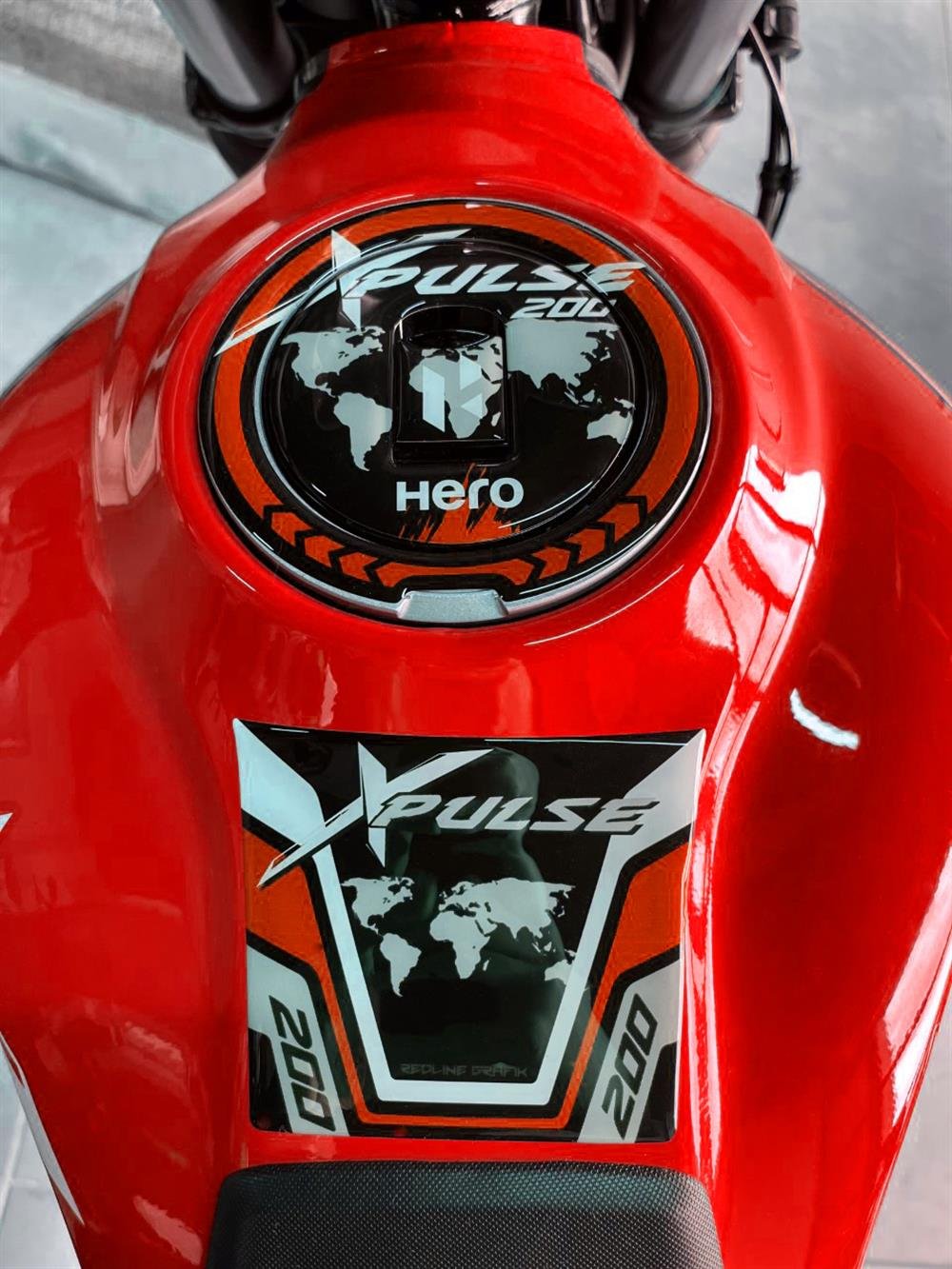 Hero Xpulse Kırmızı Full Tank Pad Set 3D Stıcker