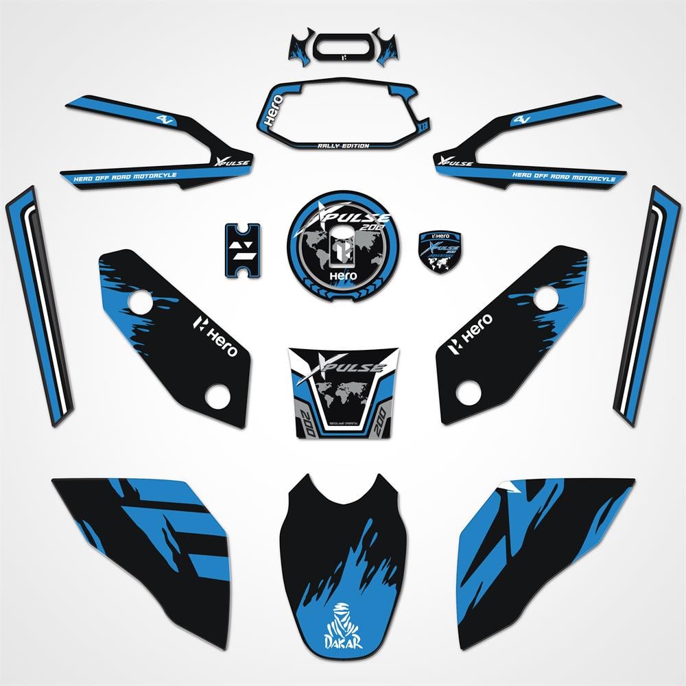 Hero Xpulse Mavi Full Tank Pad Set 3D Stıcker