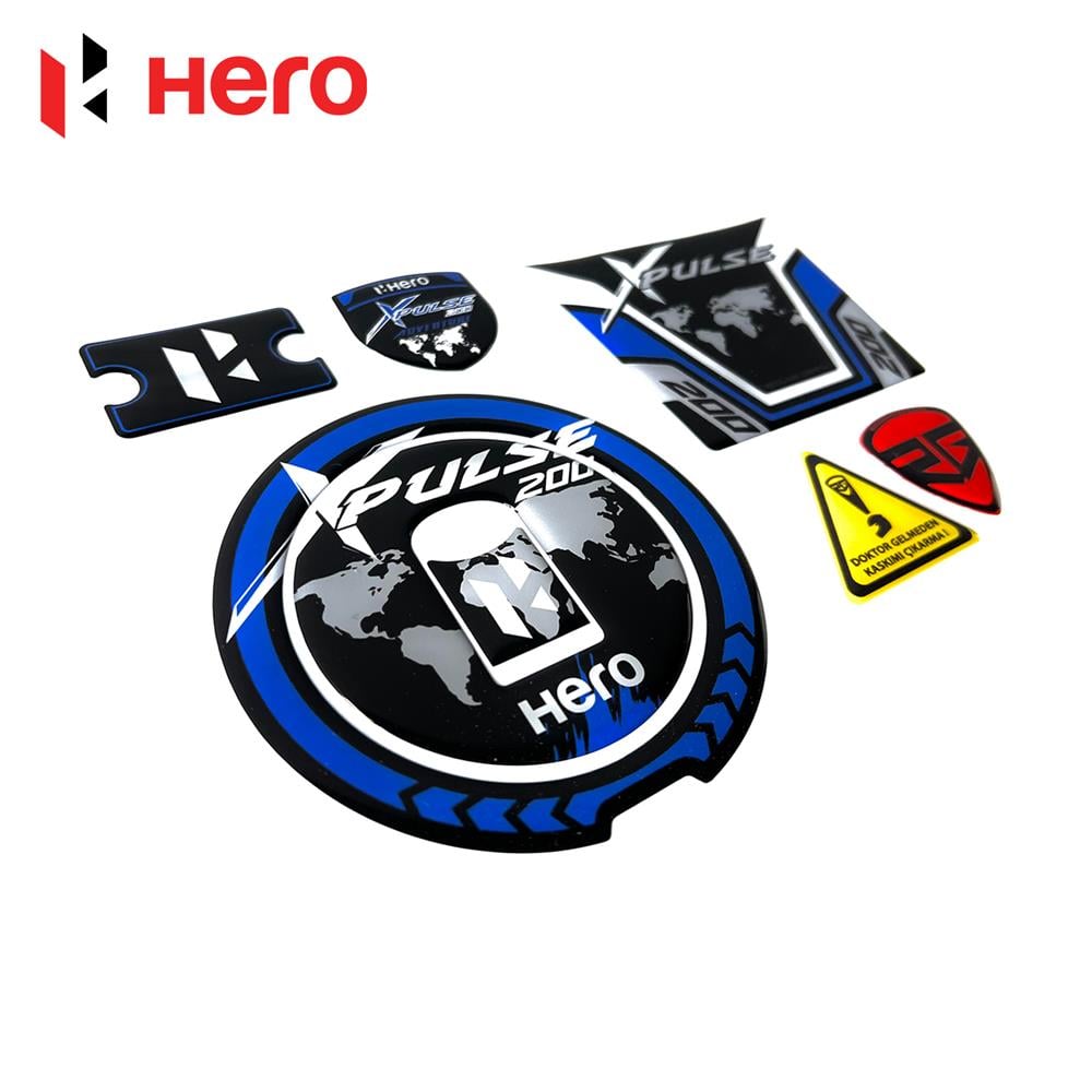 Hero Xpulse Mavi Renk Tank Pad Depo Kapak Pad Hidrolik Koruyucu Sticker Set