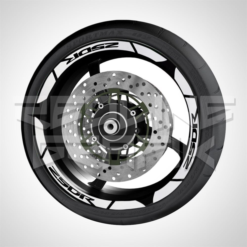 HONDA CBR 250 R FOSFORLU REFLEKTİF JANT ŞERİDİ GÜMÜŞ BEYAZ