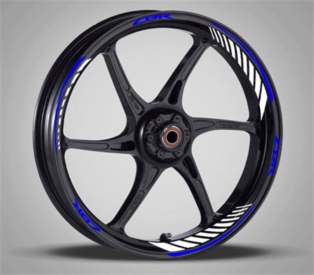 Honda Cbr Reflektörlü Mavi Beyaz Jant Şerit Takımı