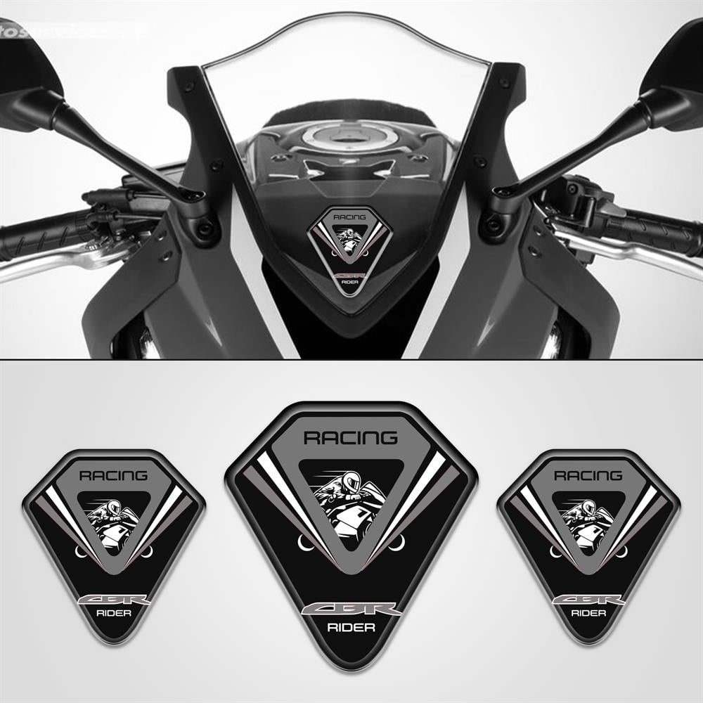 Honda CBR Üçlü Siyah Gri 3D sticker cbr