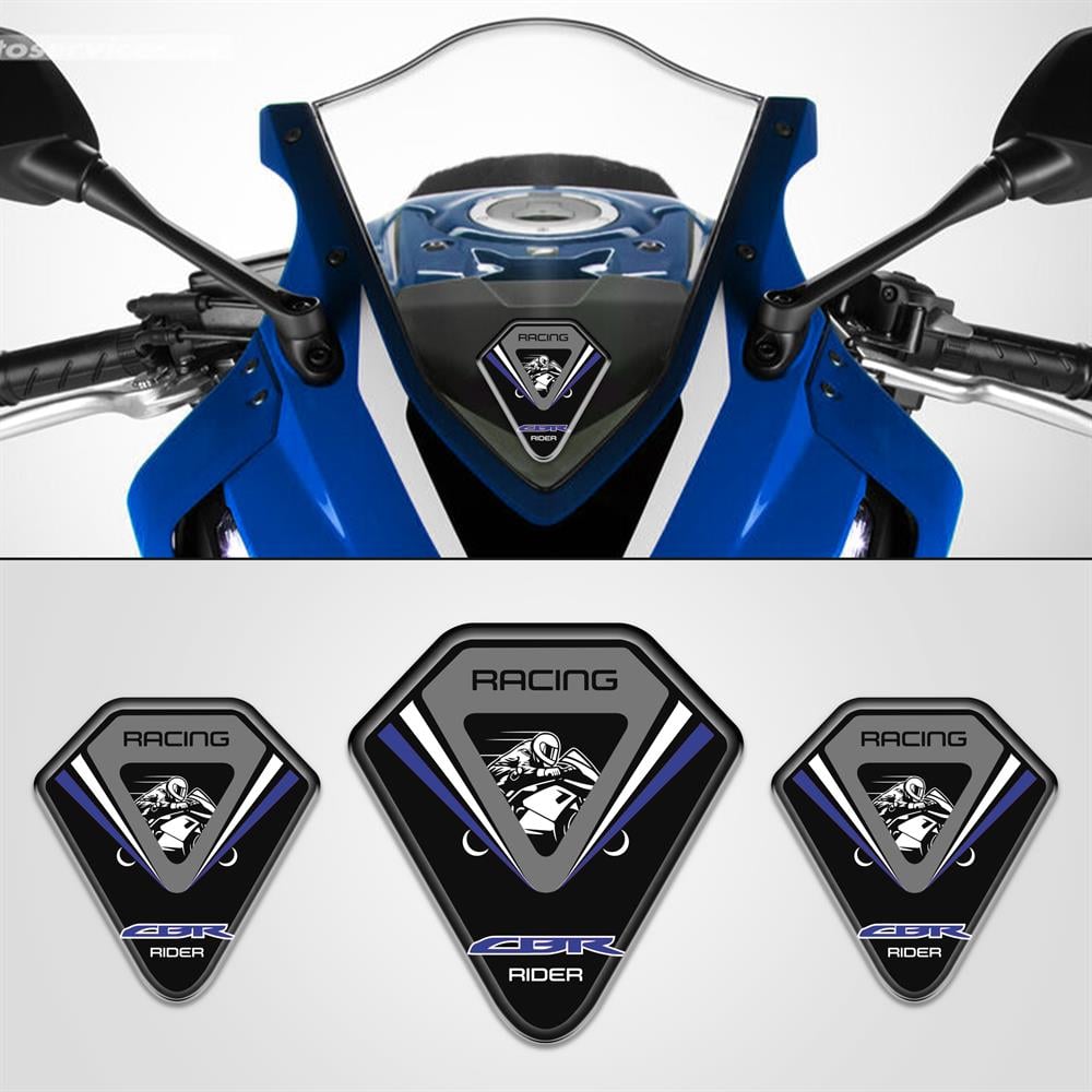 Honda CBR Üçlü Siyah Mavi 3D sticker cbr