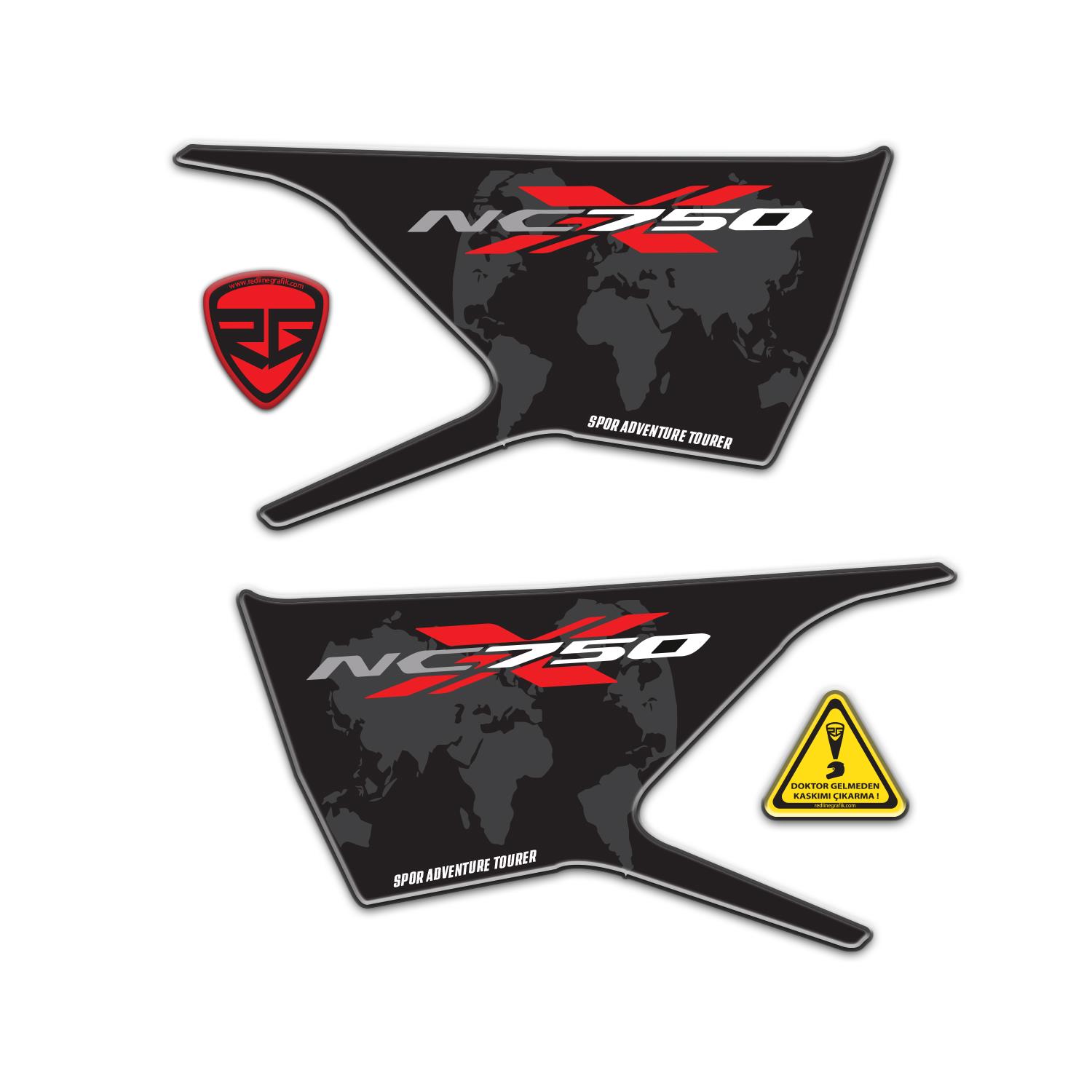 Honda NC750X 2021 - 2023 17 Parça Uyumlu Karbon Tank Pad  Yan Pad Kafa Pad Set