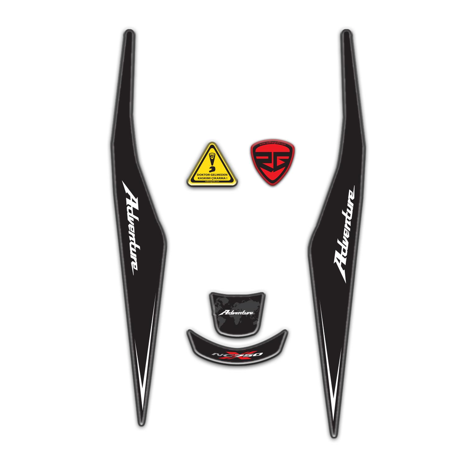 Honda NC750X 2021 - 2024 Uyumlu Karbon Kafa Gaga Pad Set Redlinegrafik