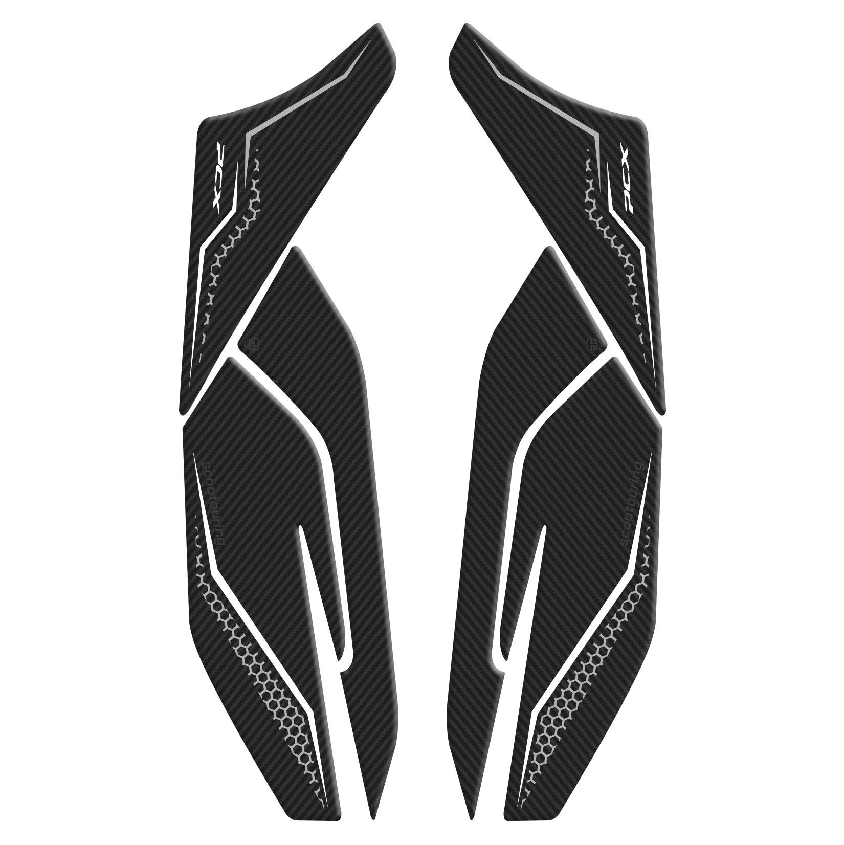 Honda PCX Karbon Beyaz Yan Pad Redline Grafik