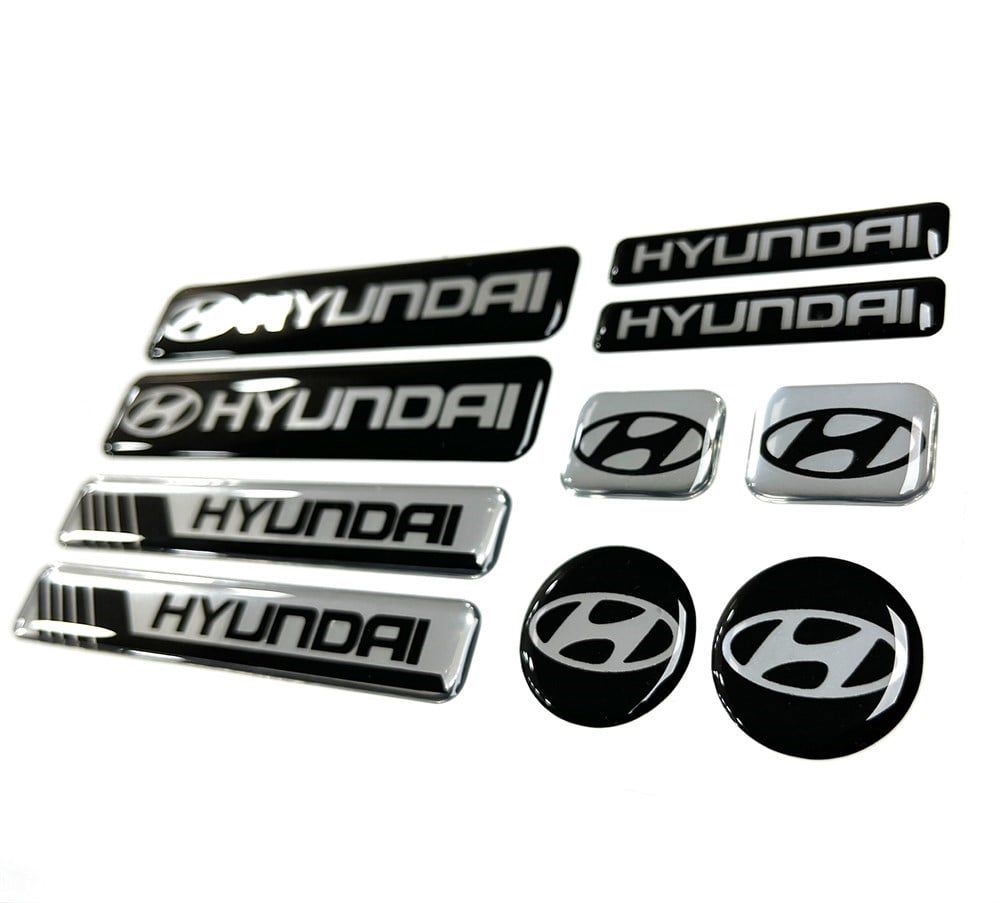 Hyundai Sticker Seti Gümüş 10 Parça 