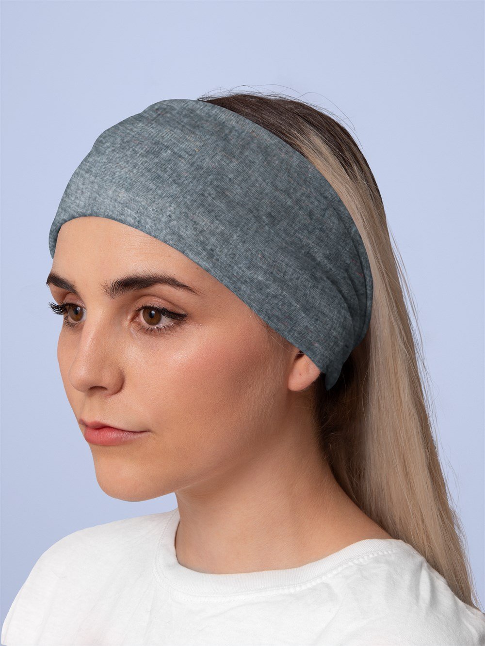 İndigo Kadın Bandana Saç Bandı Toka Boyunluk