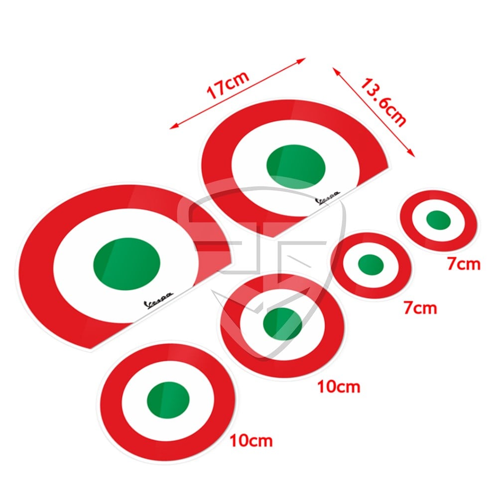 İtalya Bayrağı Motorsiklet Sticker Etiket  PIAGGIO VESPA GTS GTV LX LXV SPRINT 50 125 150 200 250 300 300  