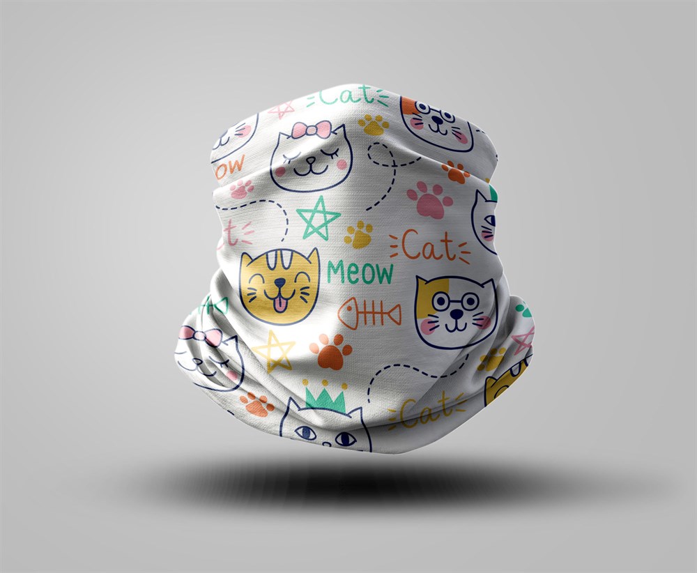 Kedi Desenli Bandana