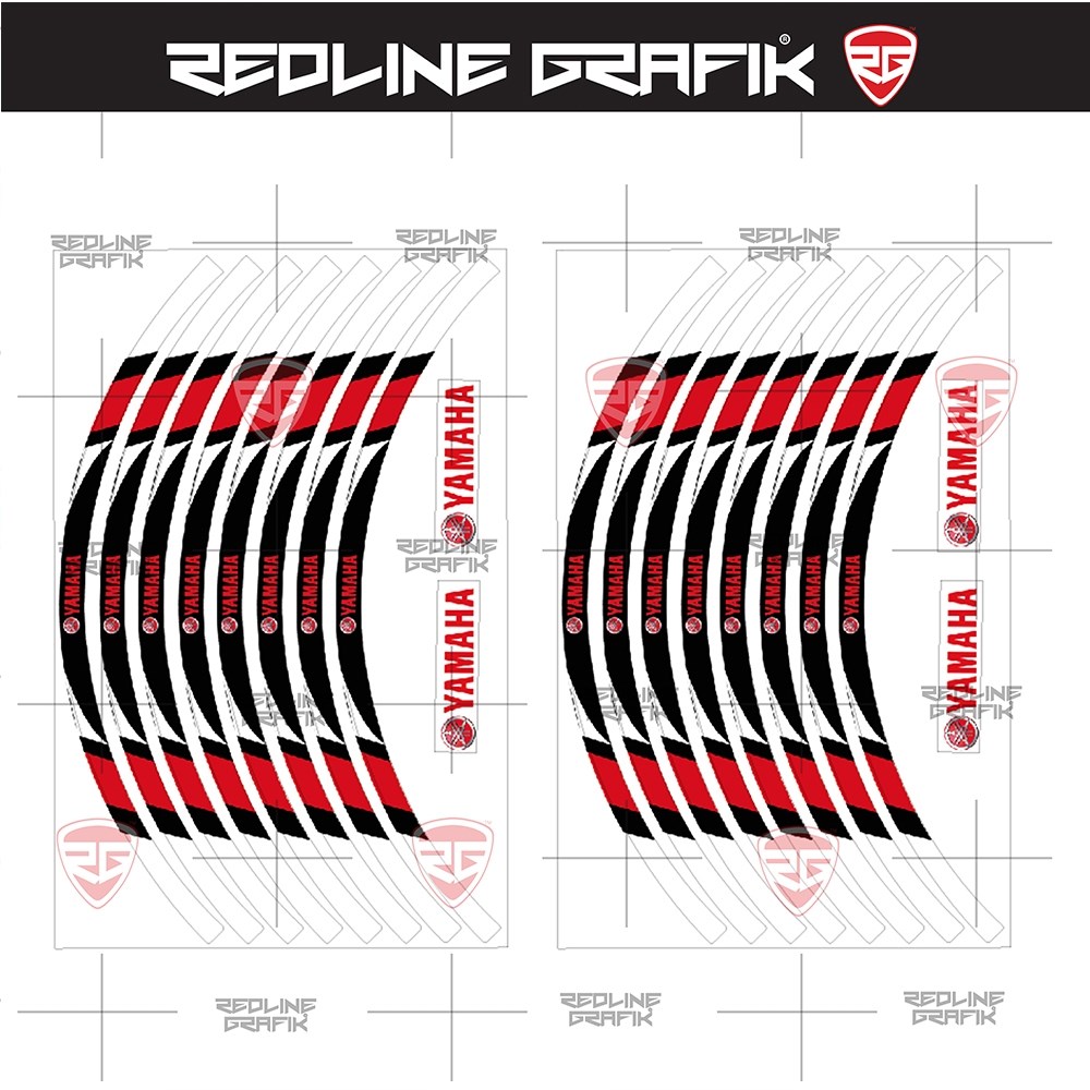 Kırmızı Siyah Yamaha Jant Şeridi