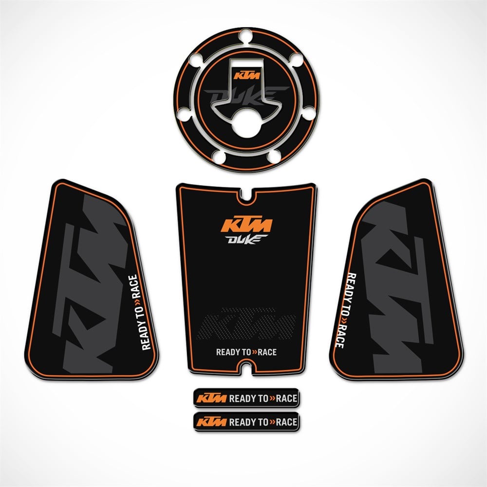 KTM DUKE 125-200-390 TANK PAD SET Siyah Turuncu
