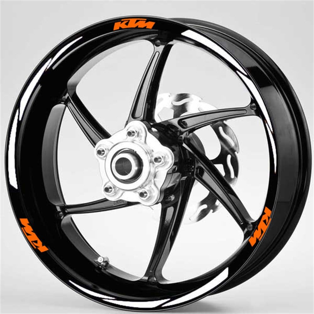 Ktm Yazılı Beyaz 3 Parçalı Reflektif Kırmızı Jant Şeridi Honda