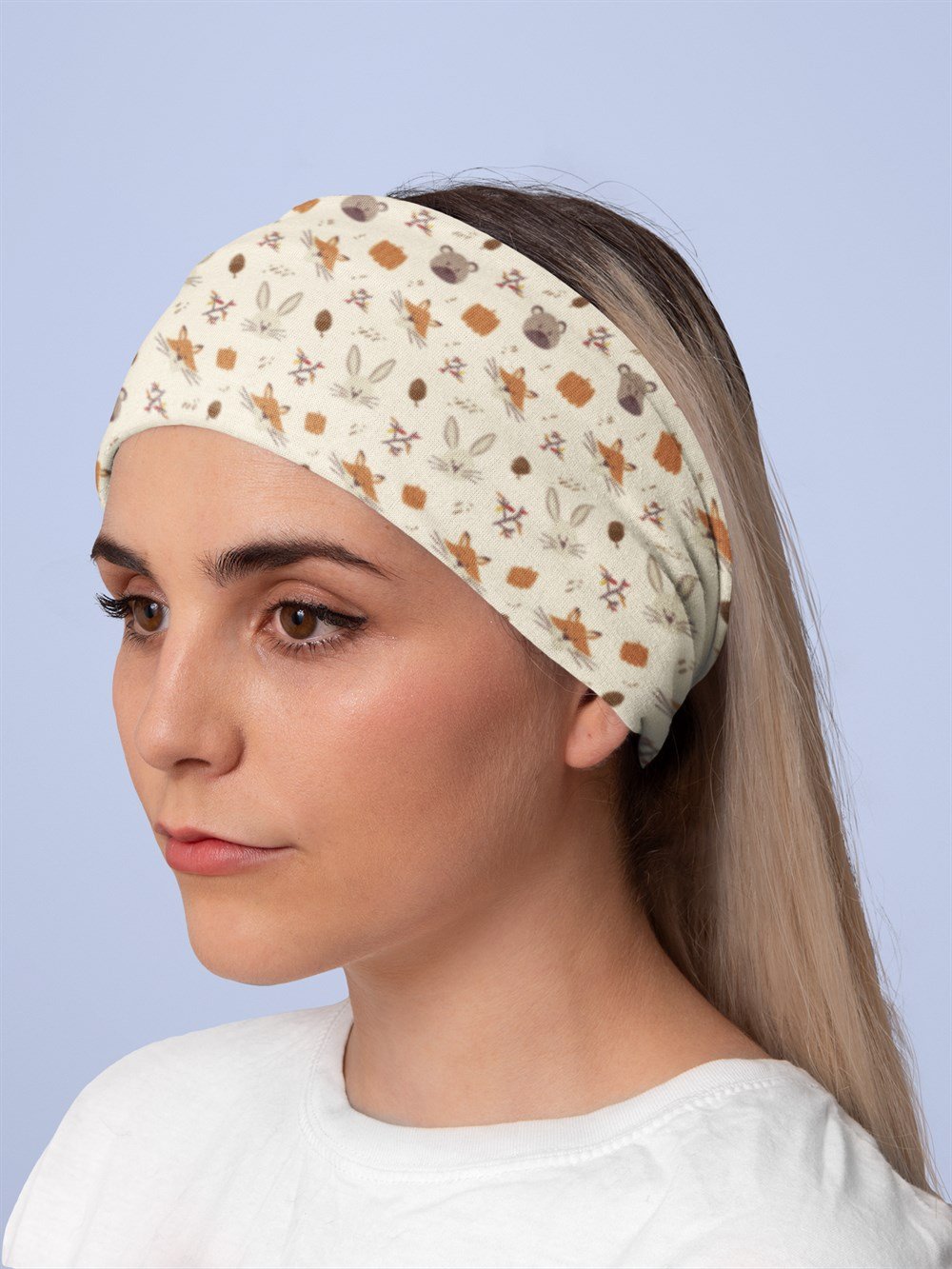 Küçük Hayvancık Kadın Bandana Saç Bandı Toka Boyunluk